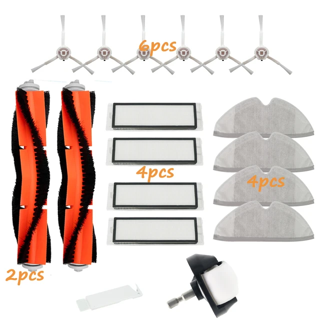 Mop Cloth Rags Water Tank Brush HEPA Filter for Xiaomi Mijia 1C 1T STYTJ01ZHM Mi Robot Vacuum Mop SKV4093GL Accessories Spare Kit 6