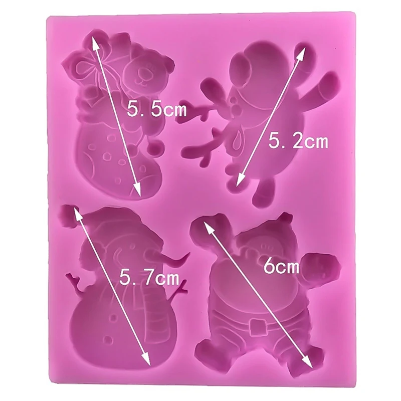 Christmas Snowman Shape Fondant Silicone Mold Kitchen Baking Chocolate Pastry Candy Clay Making Cupcake Decoration Tools
