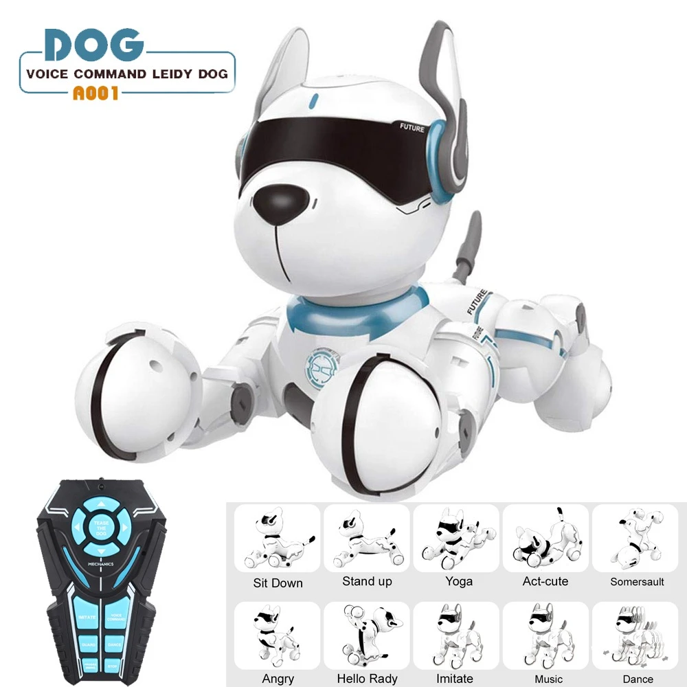 スマートトーキング Rc ロボット犬の散歩ダンスインタラクティブペットロボット犬音声制御百科事典教育子供インテリジェントパズルのおもちゃ Rc Robot Aliexpress