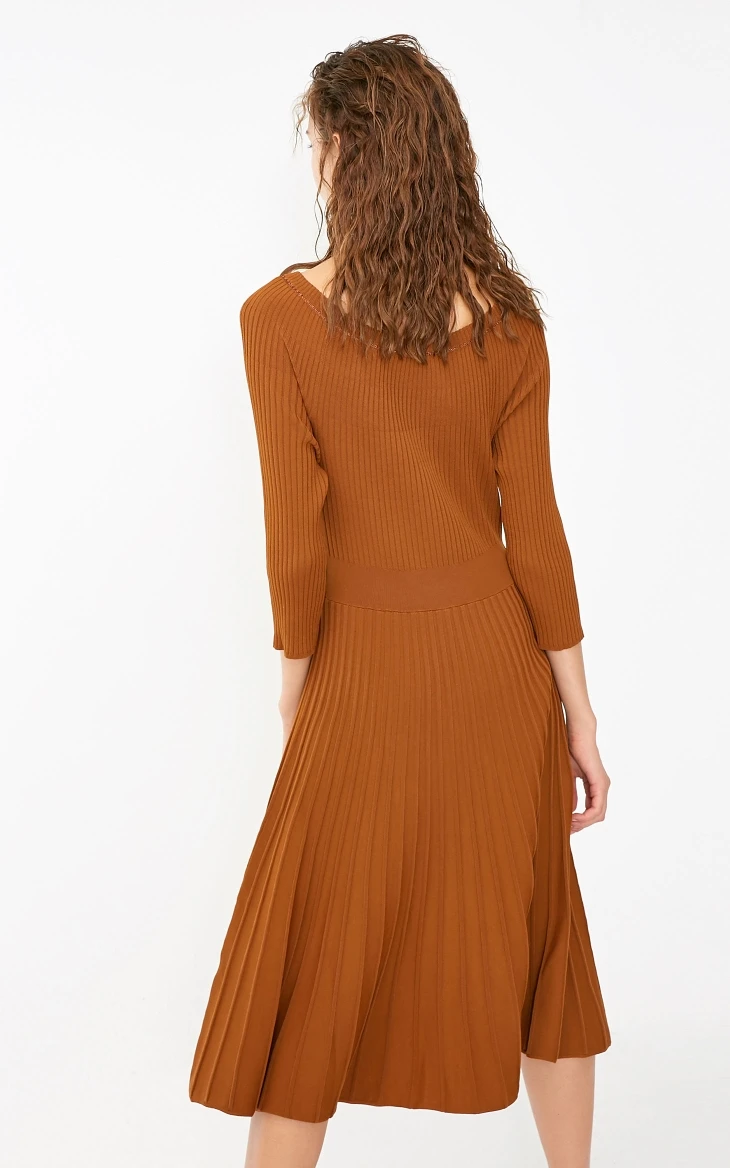 Vero Moda минималистский 3/4 рукава o-образным вырезом средней длины платье | 318346527