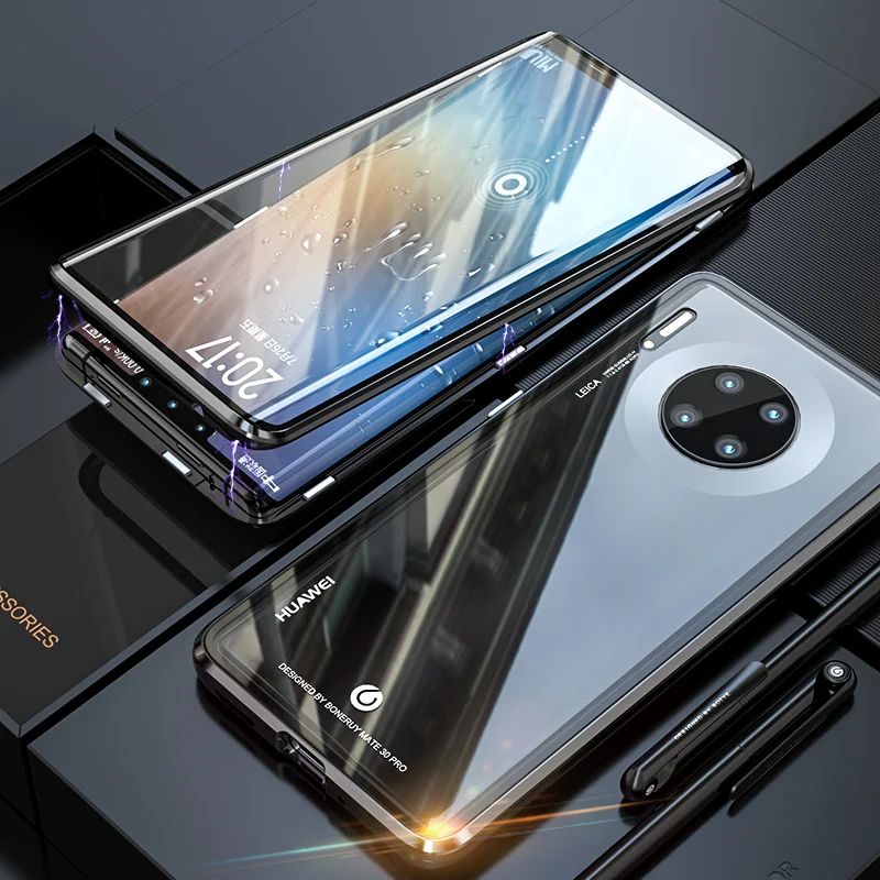 Роскошный полноразмерный защитный Магнитный чехол для Huawei Mate 30 Pro 360 дюйма задняя