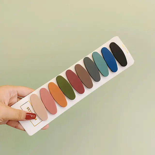 Hot New 10Pcs/pack Simple Candy Color Geometric Hairpins Women Barrette Hairgrips Girls Hair Clips Headdress Hair Accessories 4