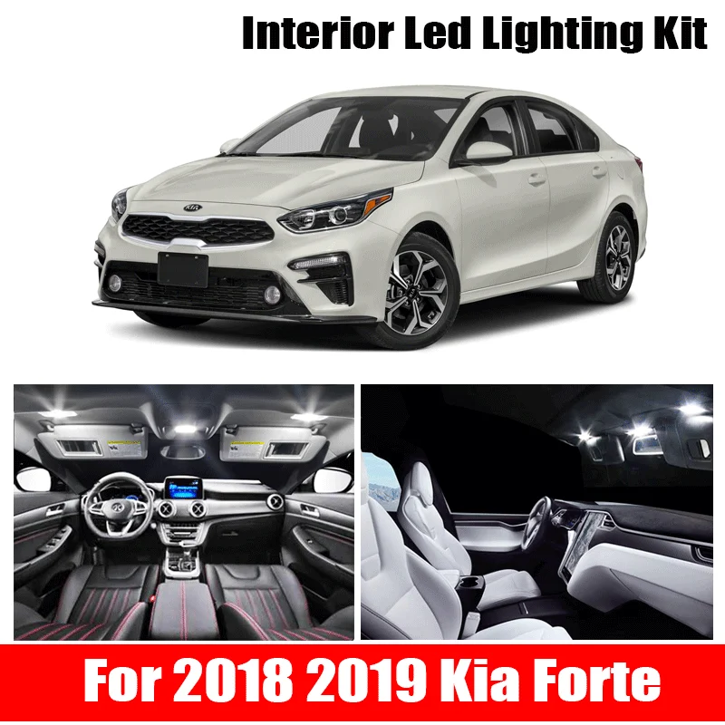 11pcs White Car LED Light Bulbs Interior Package Kit For 2018 2019 Kia Forte Map Dome Trunk Door
