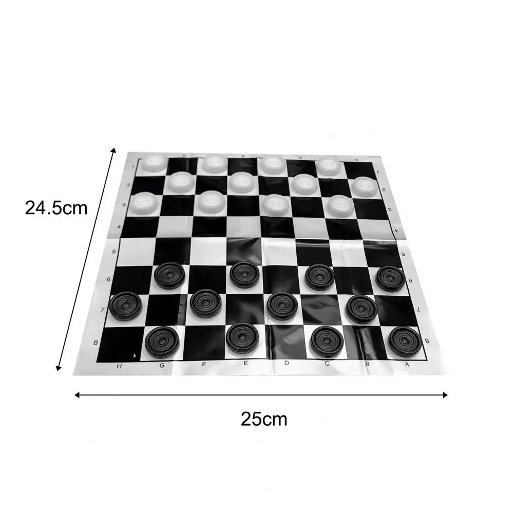 24pc Plastic Chess Board Games Draughts Compact Foldable PP with Chessboard Film Checkers Chess Pieces juegos de mesa