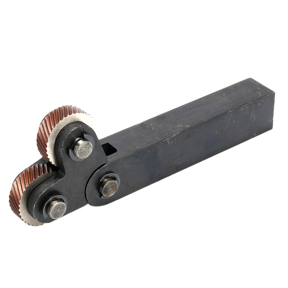  7pcs Steel Dual Wheel Knurling Tool Set with Diagonal Linear Knurl Wheel 0.5mm 1mm 2mm Pitch Linear