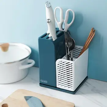 

Kitchen Storage Stand Utensil Holder Knife Block With Drainboard Kitchen Storage Utensil Caddy For Knives Forks Spoons Racks