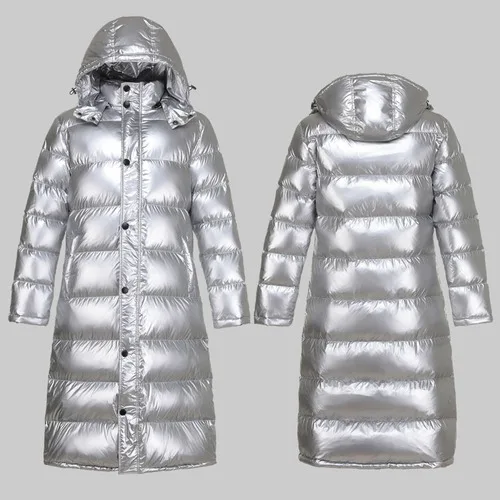 Silver Tcyeek уличная одежда, мужской пуховик, модный бренд, 90% толстый пуховик, Мужская одежда, длинный теплый пуховик, парка Hiver 2019101 - Цвет: Silver