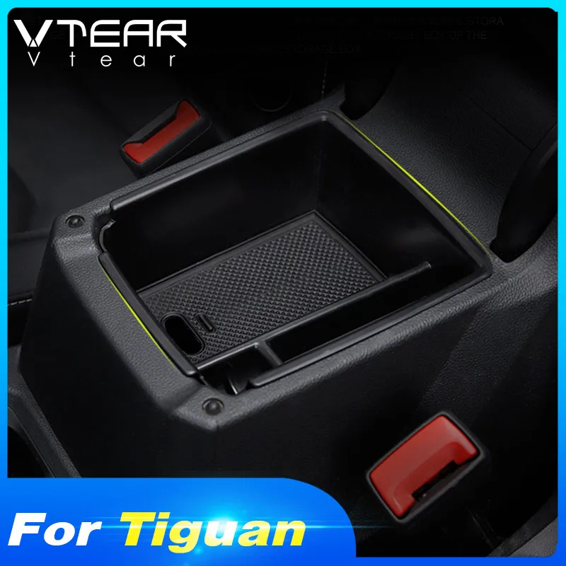 Vtear Автомобильная полка для мелочей для Volkswagen VW Tiguan mk2 хендай крета центральная консоль ящик для хранения интерьерный Органайзер аксессуары