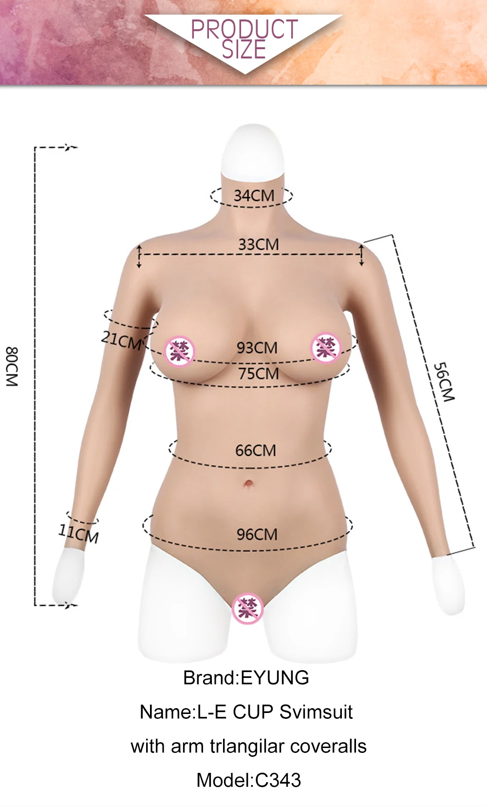 Eyung Artificial Breast Forms Fake Silicone Boobs Vagina Breast Bodysuit  for Crossdresser Drag Queen Transgender Sissy Cosplay (2)