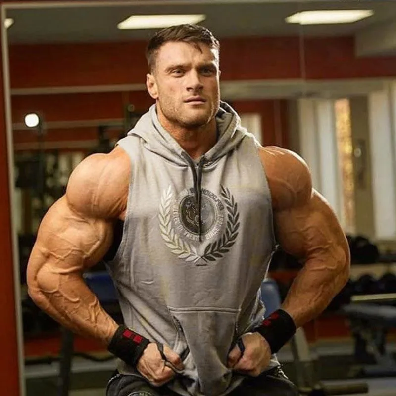 Новые Модные осенние мужские спортивные майки без рукавов, хлопковые ...
