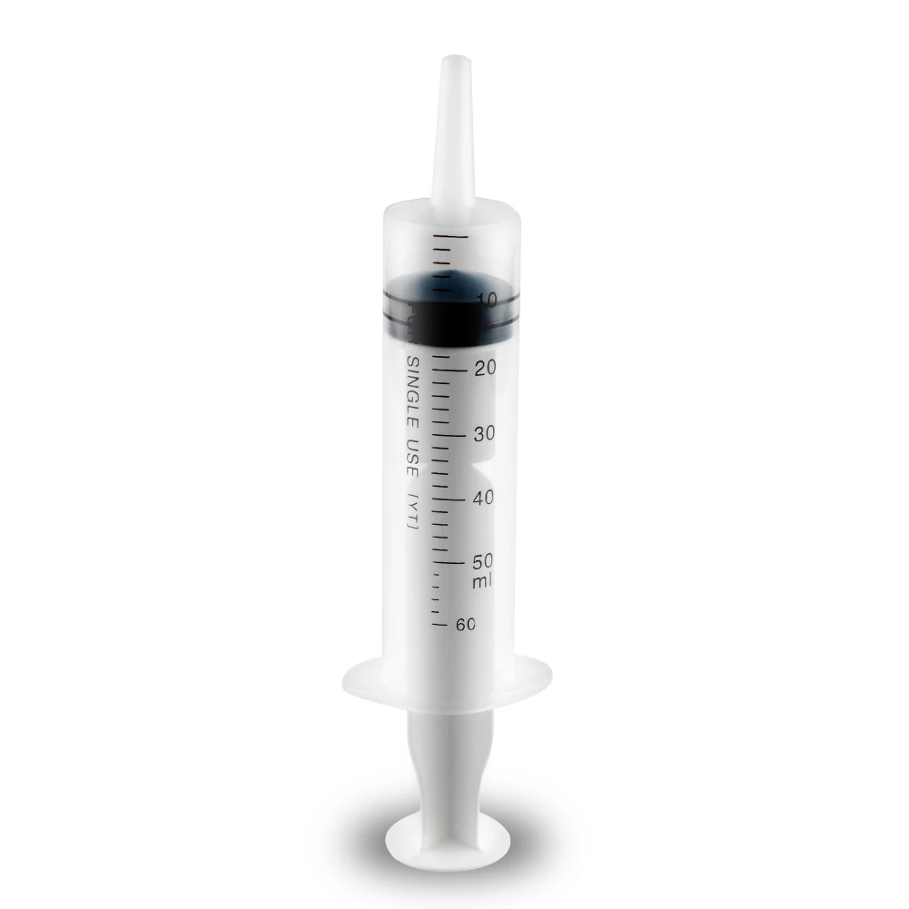 New Sterile Reusable 60ML Plastic Medical Syringe For Hydroponics Measuring