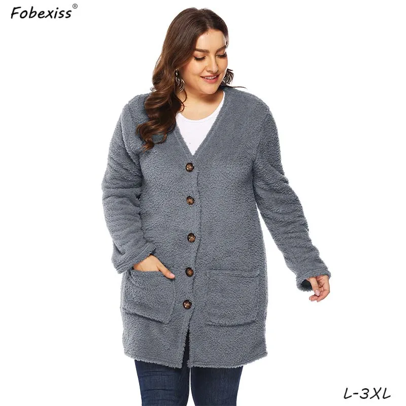 

Plus Size Grey Faux Fur Cardigan Woman Autumn Fuzzy Soft Cardigan Comfortable Casual Warm Coats 2019 Winter Fur Cardigan Women