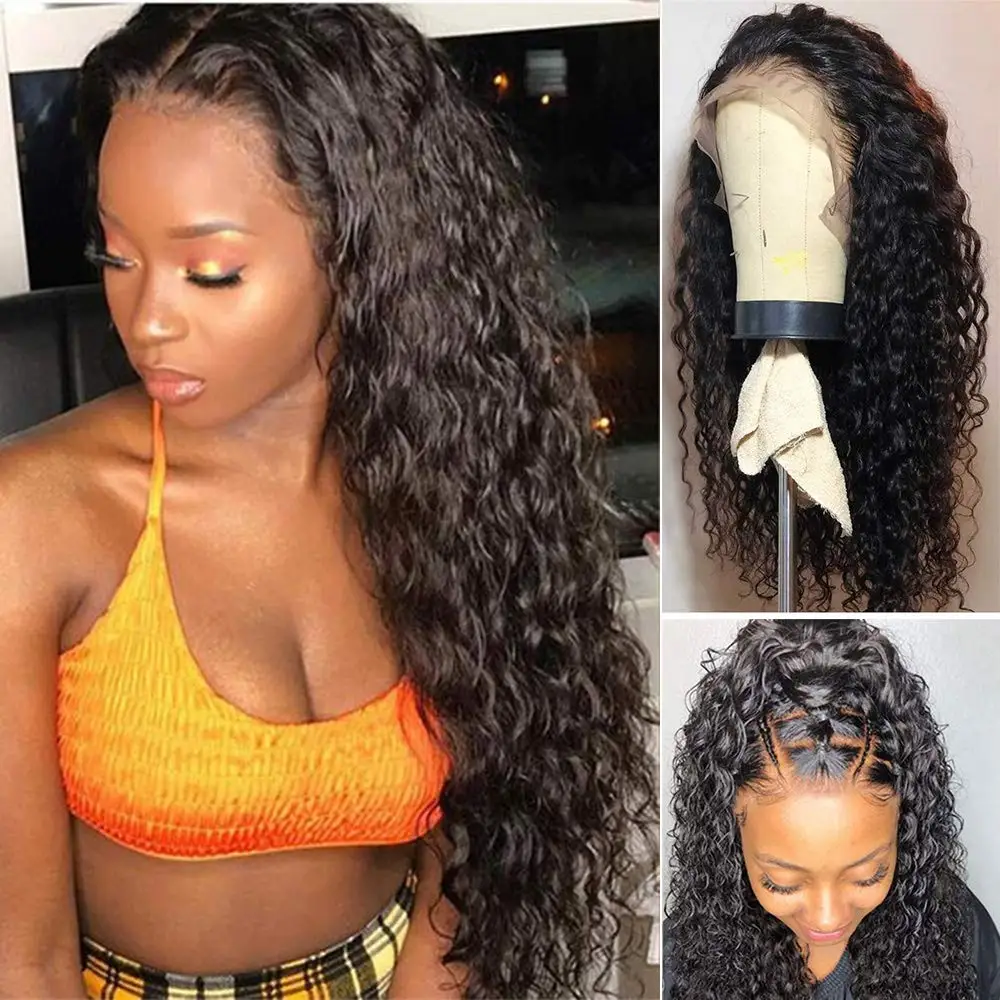 

Water Wave Curly Lace Front Wigs Glueless Lace Front Human Hair Wigs For Women Black Pre Plucked Lace Front Wigs