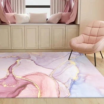 

Modern fashion beautiful dream abstract watercolor powder golden purple bathroom mat bedroom living room bedside carpet door mat