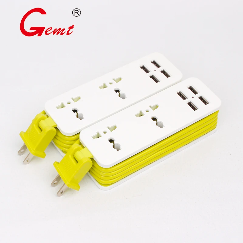 Univeral Portable Power Strip US Plug with 4 USB Port QC2.2 Interface Extension Socket Plug with Universal EU UK AU Adapter Univeral Portable Power Strip US Plug with 4 USB Port QC2.2 Interface Extension Socket Plug with Universal EU UK AU Adapter