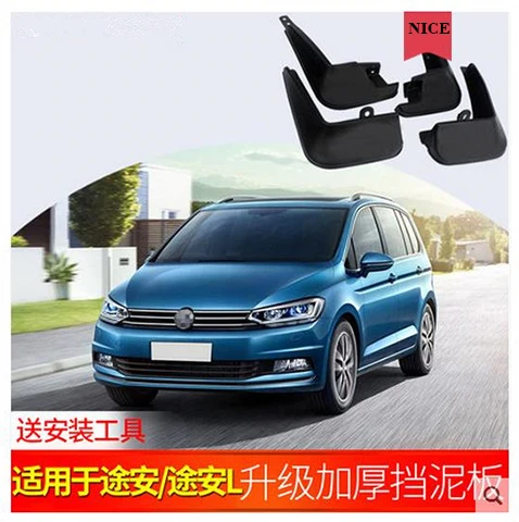 

Puou Auto Front Rear Mud Flaps 4pcs for Volkswagen Touran 2011-15 Touran L Mudguards fender special car mudflaps Mud Flaps Free shipping