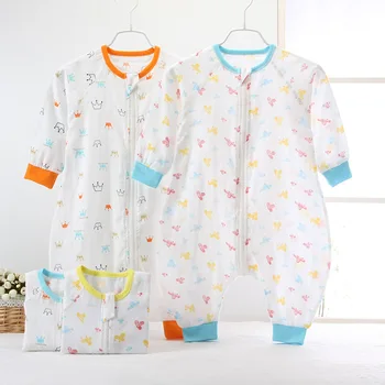 

New 0-2 Years Baby Sleeping Bag Muslin Cotton Long Sleeve Sleeping ware Children Kid's Sleep sack Baby Sleepwear Swaddle Clothes
