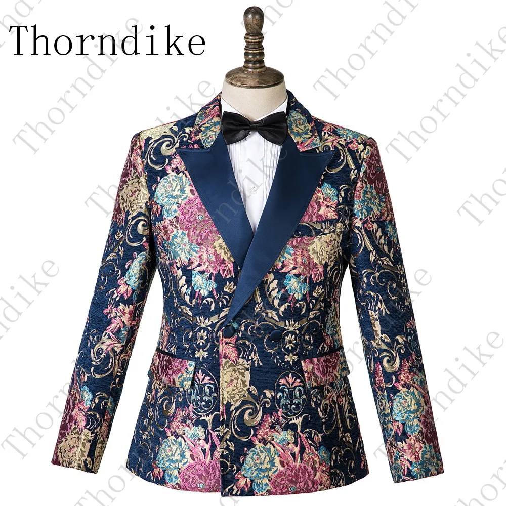 Мужской пионовый цветочный костюм бренда Thorndike 2019 модный - Цена: 3 312,65 - 4 710,80 руб.