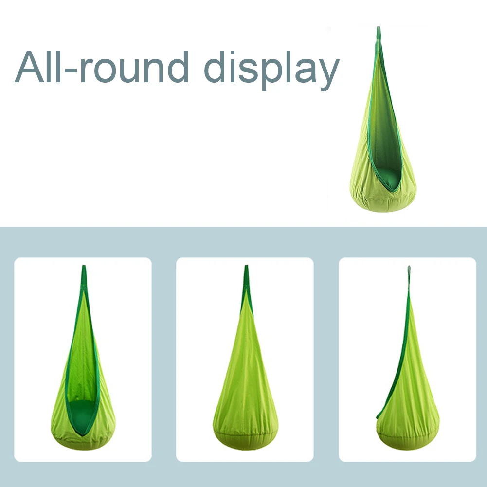 

Hammock Chair Swing Pod Indoor Tree Hanging Seat Children Home Comfortable Space Saving Air Cushion Outdoor Zipper Roof