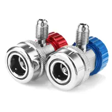 2 комплекта 48,2*31,8*31,8 мм автомобиль A/C кондиционер быстрая муфта адаптер H/L соединитель коллектора R134A синий/красный металлический адаптер Муфта