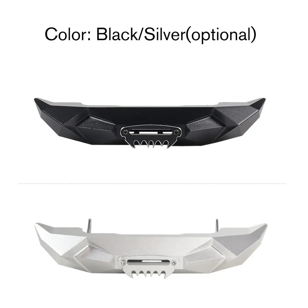 

Aluminium alloy Blade Front Bumper With Light for SCX10-II 90046 1/10 RC Crawler Wrangler Car Accessory Parts Black/Silver