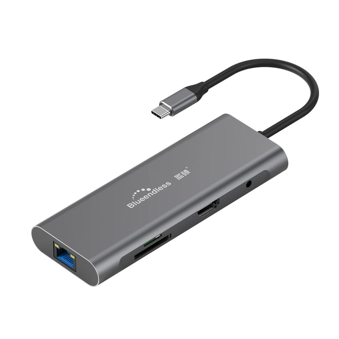 Адаптер концентратор Blueendless Usb C 9 в 1 док станция 1000 Мбит/с Ethernet Lan порт 3 5 мм Aux 3X 0 Tf/Sd