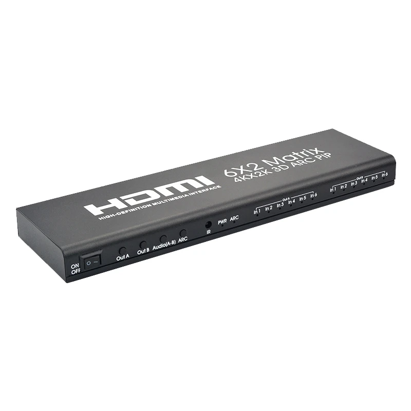 6X2 HDMI матрица Ultra 1080P HD 4K x 2K/30HZ HDR ARC Switch Splitter оптический SPDIF 3 5 мм o HIFI Switcher EU