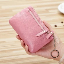 Кожаная сумка, кошелек для монет, женский брелок, Кожаный Автомобильный ключ, бумажник ключница, органайзер для ключей, мужской брелок на молнии, сумка для ключей