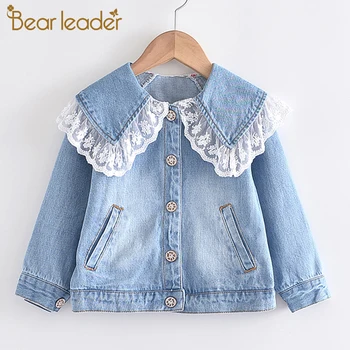 

Bear Leader Kids Autumn Sweet Coats 3-8T Children Girls Costumes Lace Outerwears Girl Solid Jeans Jackets Casual Baby Clothes