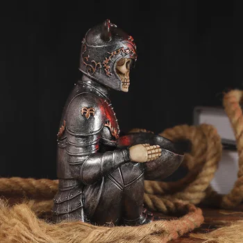 

Vikings Skull Statue Jewelry Storage Box Keys Holder Rack Desk Resin Organizer Display Stand Party Decoration for Home Office