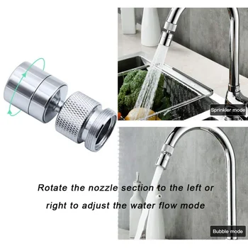 

2 Modes Flexible 360° Aerator Outlet Swivel Tap Water Saving Faucet Nozzle Sprayer Tap Head Sink Mixer Useful Kitchen Supplies