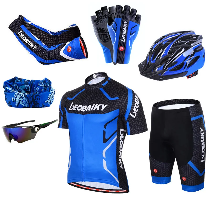 KJX4550 Road New Men Team Racing Cycling sport Short Sleeve Jersey bib Shorts 