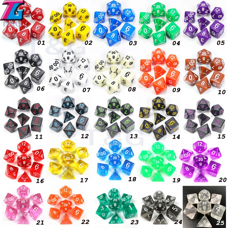 Low Price Dice-Set Board-Game Colorful-Accessories Polyhedral D10 D20 Wholesales Dnd Rpg 25-Colors rBKD1Q9K