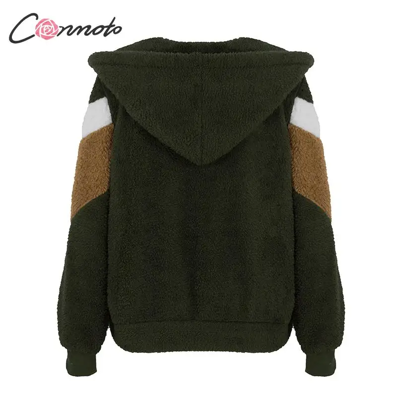 Conmoto зимние женские Модные Цветные парки женские теплые белые куртки на молнии с капюшоном Тедди пальто женская верхняя одежда больших размеров