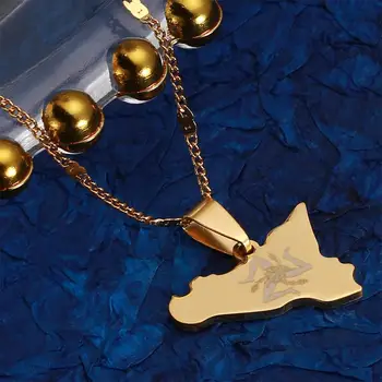 

Stainless Steel Trendy Gold Color Map of Sicilia Pendant Necklace Sicilia Map Chain Jewelry