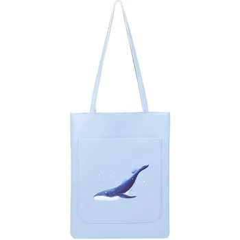 

Women's Handbag Cute Cartoon Printing Reusable Shopping Bag Large Tote Bag Foldable Women's Bags PU leather Cartoon Shopping Bag