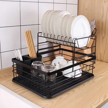 

Draining Dish Rack Double-layer Large Capacity Japanese Iron Tableware Multifunctional Kitchen Shelf 2020 Two Styles Drain Rack