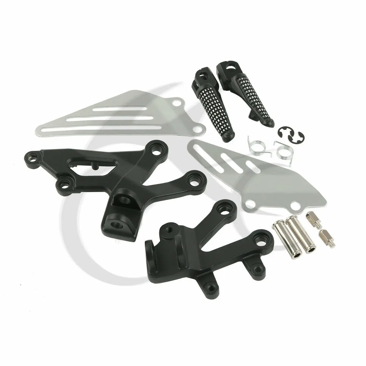 Мотоциклетные передние педали Для Ног Кронштейн для Kawasaki Ninja ZX12R 2002-2005 2003 2004 серебро/черный матовый
