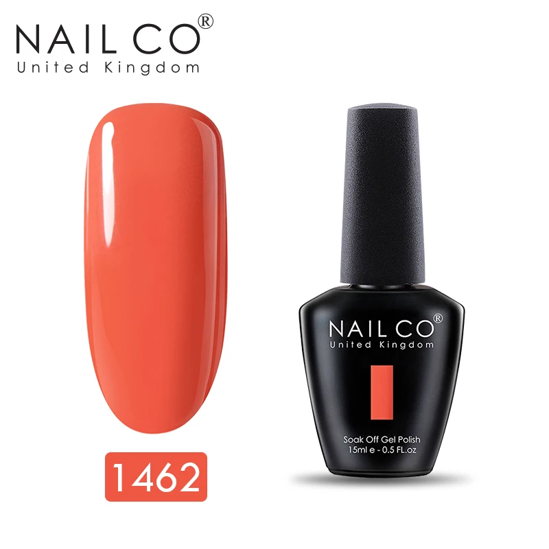 NAILCO, новинка, 15 мл, УФ Гель-лак, лак для ногтей, набор красок, маникюр, геллак, Полупостоянный Гибридный гвоздь, искусство, макияж, Черный Гель-лак для ногтей - Цвет: 1462