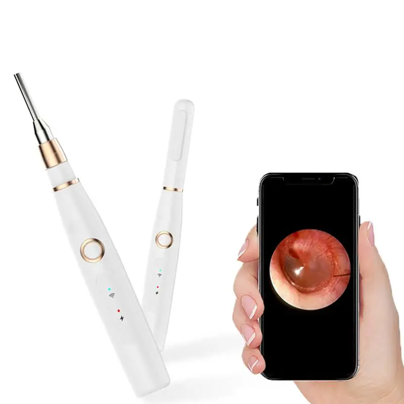 

=Ear Cleaner Safe Convenient Practical Creative Hd Ear Digger Ear Wax Pick Cleaner Visual Earwax Spoon Electric Earwax Spoon