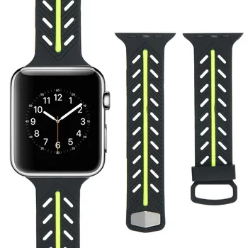 

For Apple Watch 42mm 44mm Repalcement Strap 2 Color Soft Silicone Arrow Shaped Strap Compatible With Apple Watch Series 4/3/2/1