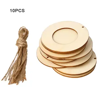 

10pcs/set Wooden Mini Round Photo Frame DIY Handmade With Ropes Home Hanging Crafts Decoration Ornament