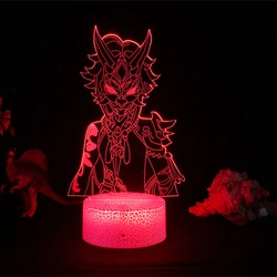 Genshin – lampe 3D à l'effigie de Xiao, luminaire décoratif d'intérieur, idéal pour une chambre à coucher ou une table de chevet, cadeau idéal pour un ami 