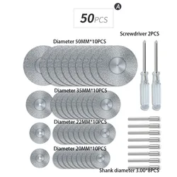 31/33/44//50/60 pces conjunto de roda corte broca viu lâminas discos de corte diamante mini lâmina de serra circular para ferramentas rotativas dremel