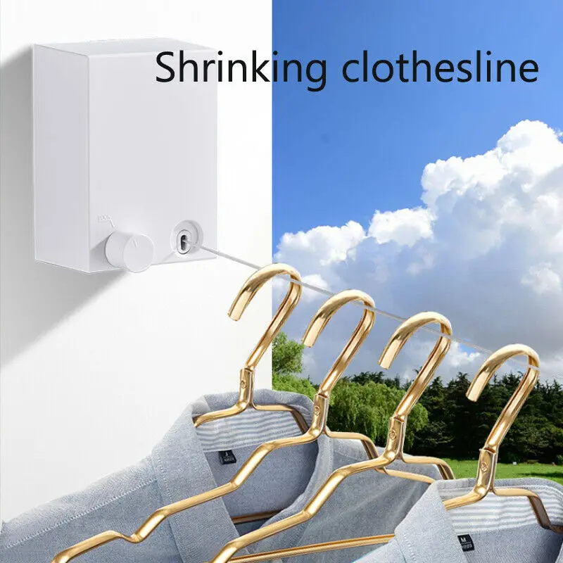 

Indoor Shrink Clothesline Portable Retractable Outdoor Laundry Dryer Stainless Steel Clothes Line Hanger Drying Rack Rope (4.2m)