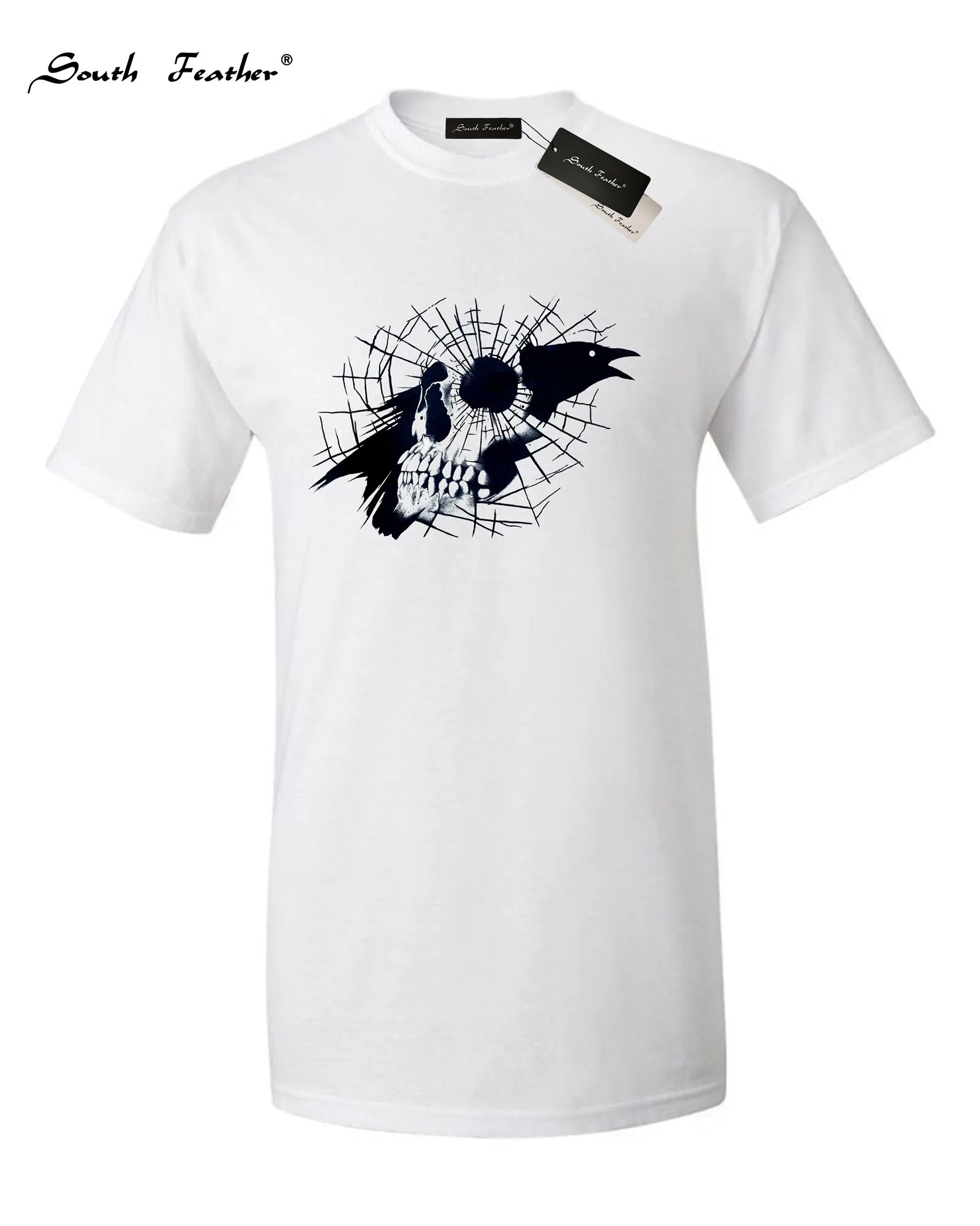 

Fashion T-Shirt Top Tees Short Sleeved Condor On Skull Men Printed Tee NEW