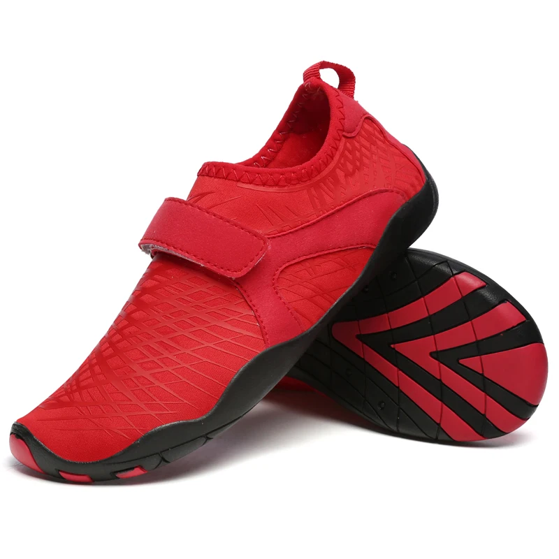 Женская Морская обувь; мужские и детские пляжные водонепроницаемые кроссовки; нескользящие сандалии; Мужская обувь; цвет красный, синий; пляжная водонепроницаемая обувь для мальчиков - Цвет: Red