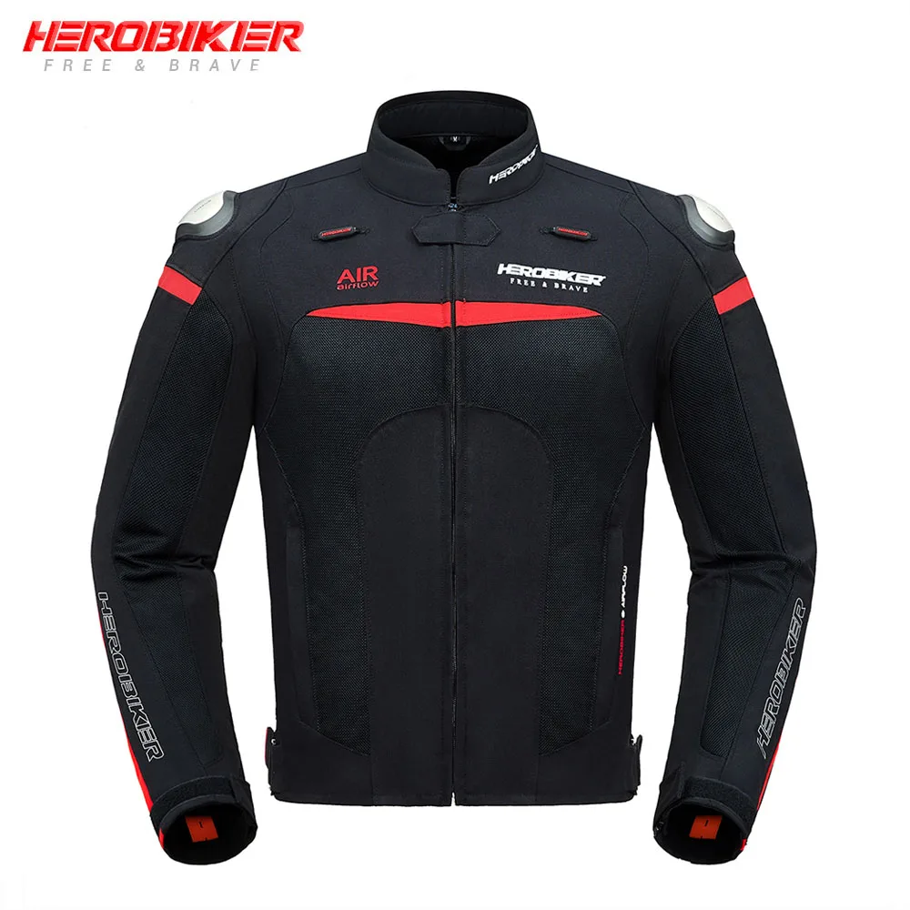 HEROBIKER, новинка, мотоциклетная куртка, защитное снаряжение для мужчин, для мотокросса, для гонок по бездорожью, сетчатая, дышащая, мотоциклетная защита - Цвет: HEROBIKER-BLACK