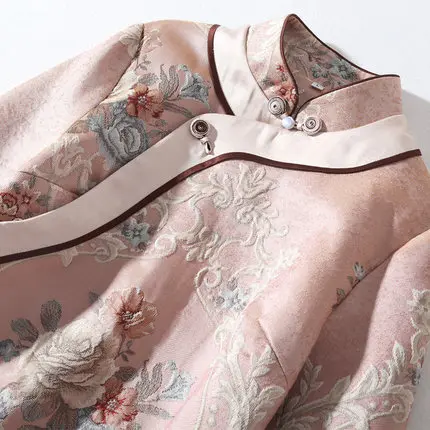 Бутик китайский год Розовый Винтаж традиционные куртки