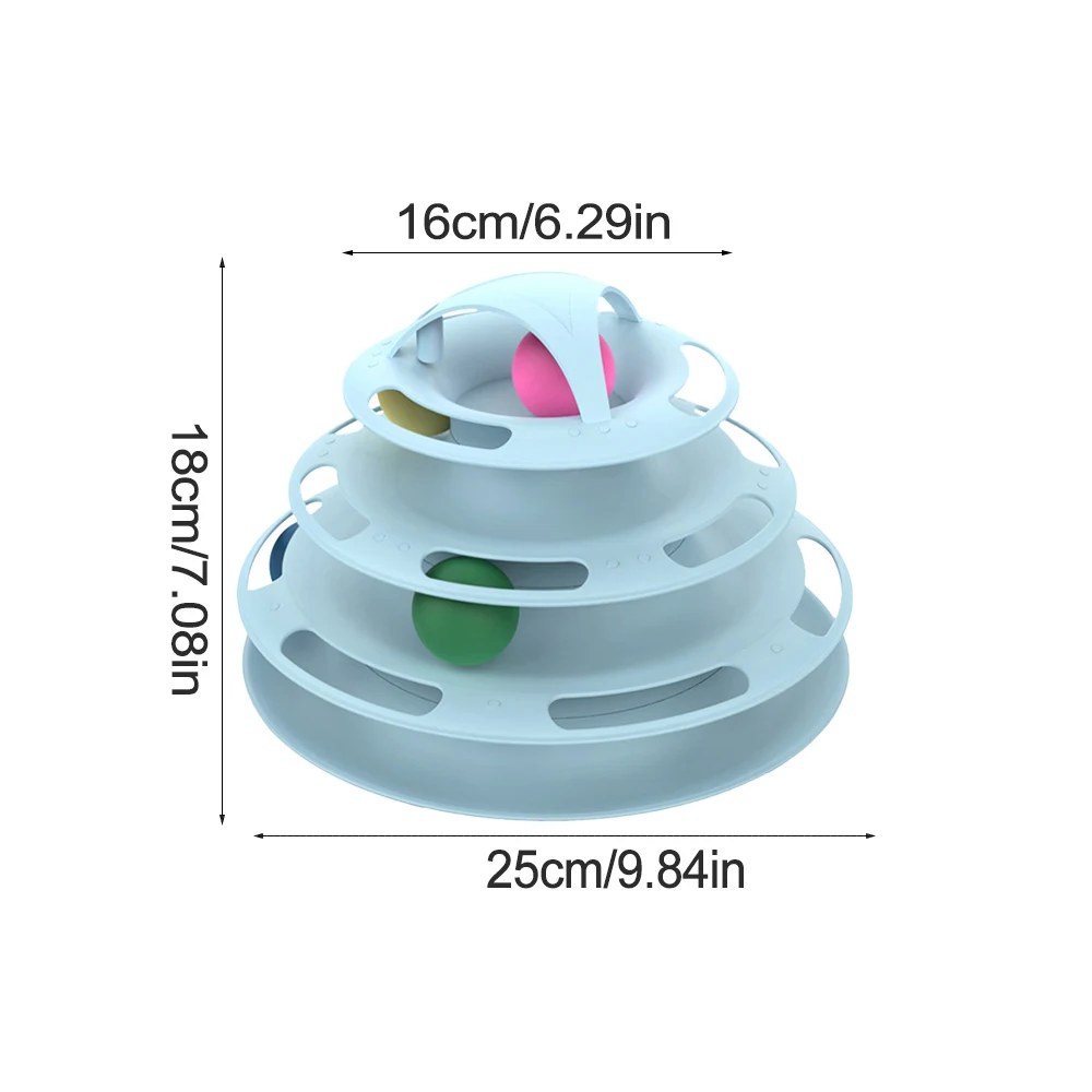 Трехуровневая игрушка для питомца кошки башня треки диск Кот интеллект аттракцион тройной платный трек игрушки для кошек мяч тренировка развлечение пластина